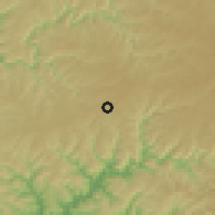 Shaded relief of the 57 km around Caxias do Sul, drawn from the GMTED2010 grid