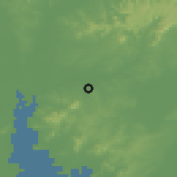 Shaded relief of the 56 km around Alvorada, drawn from the GMTED2010 grid