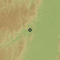 Shaded relief of the 59 km around Coronel Fabriciano, drawn from the GMTED2010 grid