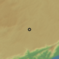 Shaded relief of the 58 km around Embu-Guaçu, drawn from the GMTED2010 grid