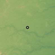 Shaded relief of the 59 km around Eunápolis, drawn from the GMTED2010 grid