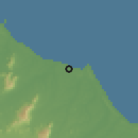 Shaded relief of the 60 km around Fortaleza, drawn from the GMTED2010 grid