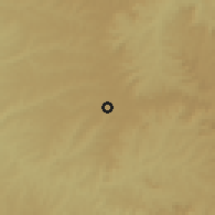 Shaded relief of the 58 km around Franca, drawn from the GMTED2010 grid