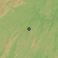 Shaded relief of the 59 km around Gandu, drawn from the GMTED2010 grid