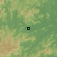 Shaded relief of the 57 km around Gaspar, drawn from the GMTED2010 grid
