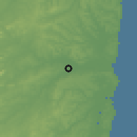 Shaded relief of the 60 km around Goiana, drawn from the GMTED2010 grid