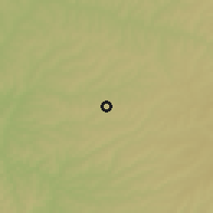 Shaded relief of the 58 km around Goioerê, drawn from the GMTED2010 grid
