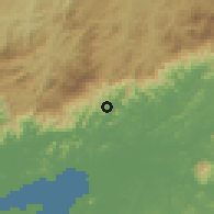 Shaded relief of the 58 km around Guapimirim, drawn from the GMTED2010 grid