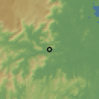 Shaded relief of the 57 km around Guaramirim, drawn from the GMTED2010 grid