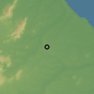 Shaded relief of the 60 km around Horizonte, drawn from the GMTED2010 grid