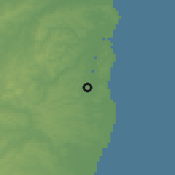 Shaded relief of the 60 km around Igarassu, drawn from the GMTED2010 grid