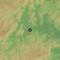 Shaded relief of the 57 km around Indaial, drawn from the GMTED2010 grid