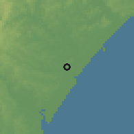 Shaded relief of the 60 km around Aracaju, drawn from the GMTED2010 grid