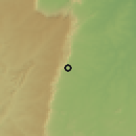 Shaded relief of the 60 km around Ipu, drawn from the GMTED2010 grid