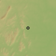 Shaded relief of the 60 km around Itaberaba, drawn from the GMTED2010 grid