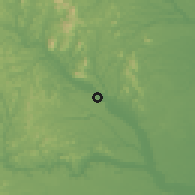 Shaded relief of the 59 km around Itamaraju, drawn from the GMTED2010 grid