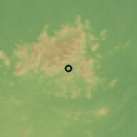 Shaded relief of the 60 km around Itapagé, drawn from the GMTED2010 grid