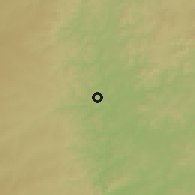 Shaded relief of the 59 km around Jaciara, drawn from the GMTED2010 grid