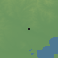 Shaded relief of the 56 km around Jaguarão, drawn from the GMTED2010 grid