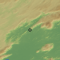 Shaded relief of the 58 km around Japeri, drawn from the GMTED2010 grid