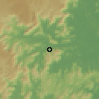 Shaded relief of the 57 km around Jaraguá do Sul, drawn from the GMTED2010 grid