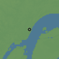 Shaded relief of the 60 km around Macapá, drawn from the GMTED2010 grid