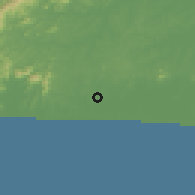Shaded relief of the 58 km around Araruama, drawn from the GMTED2010 grid