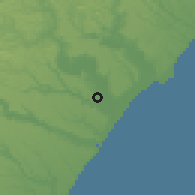 Shaded relief of the 60 km around Marechal Deodoro, drawn from the GMTED2010 grid