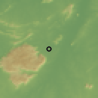 Shaded relief of the 60 km around Massapê, drawn from the GMTED2010 grid