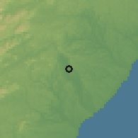 Shaded relief of the 60 km around Matriz de Camaragibe, drawn from the GMTED2010 grid