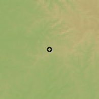 Shaded relief of the 57 km around Medianeira, drawn from the GMTED2010 grid