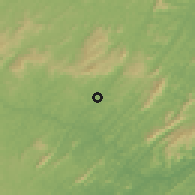 Shaded relief of the 58 km around Miracema, drawn from the GMTED2010 grid