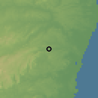 Shaded relief of the 60 km around Moreno, drawn from the GMTED2010 grid