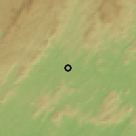 Shaded relief of the 58 km around Muriaé, drawn from the GMTED2010 grid