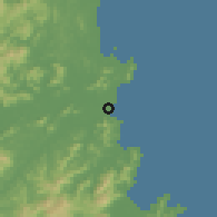 Shaded relief of the 57 km around Navegantes, drawn from the GMTED2010 grid