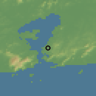 Shaded relief of the 58 km around Niterói, drawn from the GMTED2010 grid