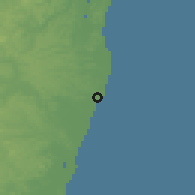 Shaded relief of the 60 km around Olinda, drawn from the GMTED2010 grid