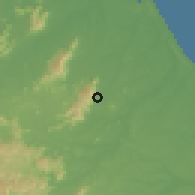 Shaded relief of the 60 km around Pacatuba, drawn from the GMTED2010 grid