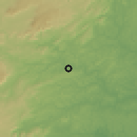 Shaded relief of the 60 km around Palmares, drawn from the GMTED2010 grid
