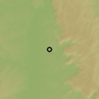Shaded relief of the 60 km around Palmas, drawn from the GMTED2010 grid