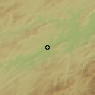 Shaded relief of the 58 km around Paraíba do Sul, drawn from the GMTED2010 grid
