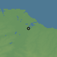 Shaded relief of the 60 km around Parnaíba, drawn from the GMTED2010 grid