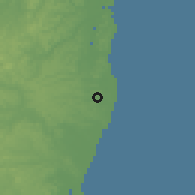 Shaded relief of the 60 km around Paulista, drawn from the GMTED2010 grid