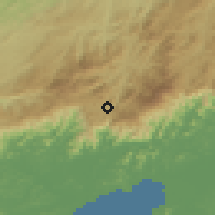 Shaded relief of the 58 km around Petrópolis, drawn from the GMTED2010 grid