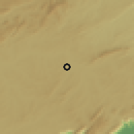 Shaded relief of the 58 km around Poá, drawn from the GMTED2010 grid