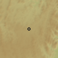 Shaded relief of the 59 km around Poções, drawn from the GMTED2010 grid