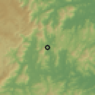 Shaded relief of the 57 km around Pomerode, drawn from the GMTED2010 grid