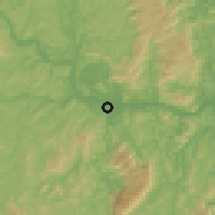 Shaded relief of the 59 km around Baixo Guandu, drawn from the GMTED2010 grid
