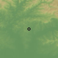 Shaded relief of the 56 km around Portão, drawn from the GMTED2010 grid
