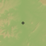 Shaded relief of the 60 km around Porto Nacional, drawn from the GMTED2010 grid